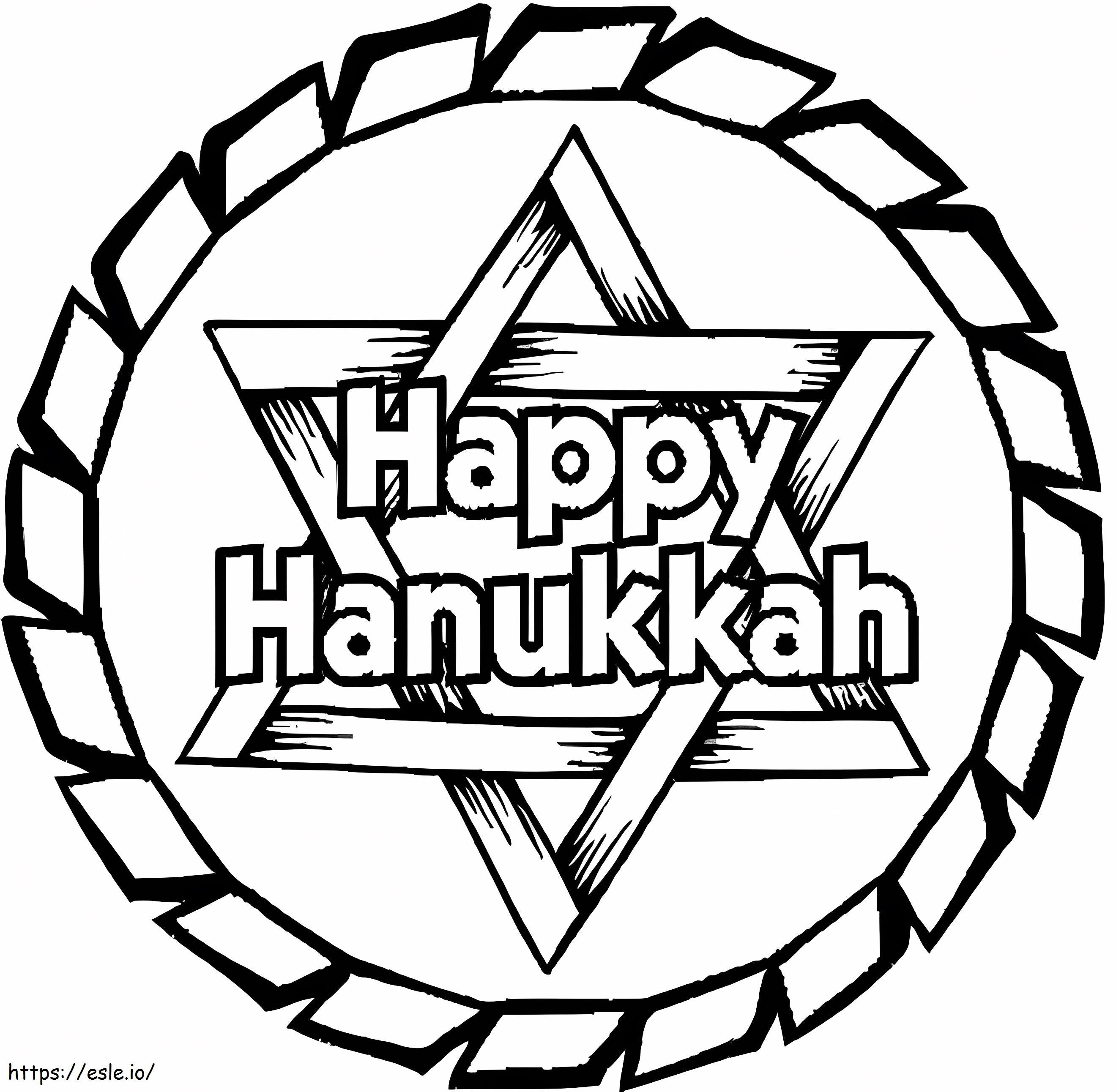 Printable Happy Hanukkah coloring page