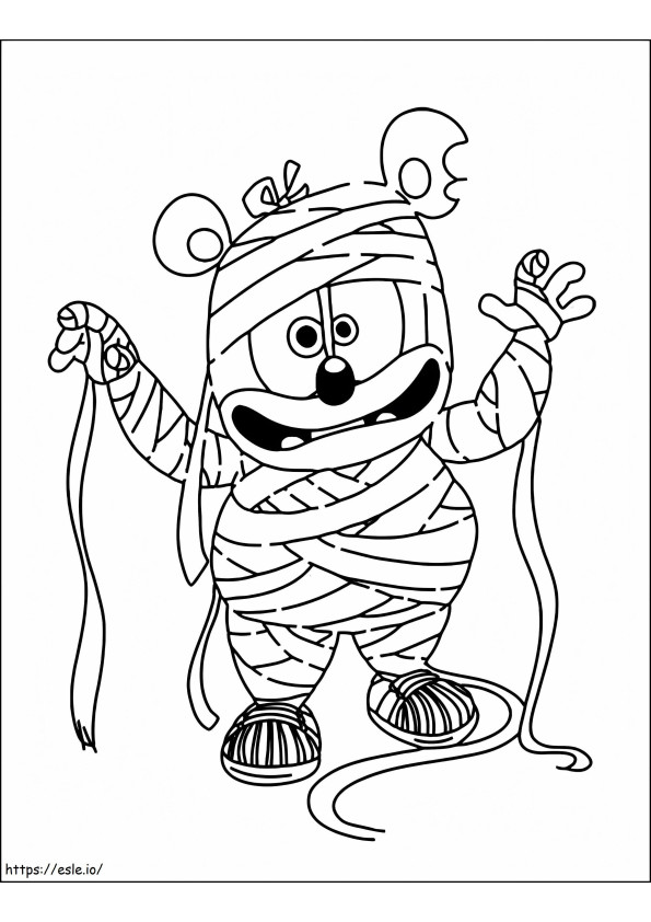 Mummy Gummy Bear coloring page