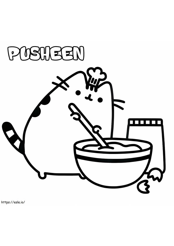 Chef Pusheen hace pasteles