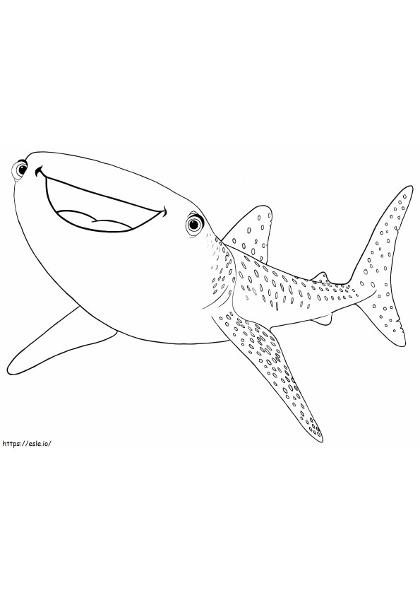 Tiburón riendo para colorear