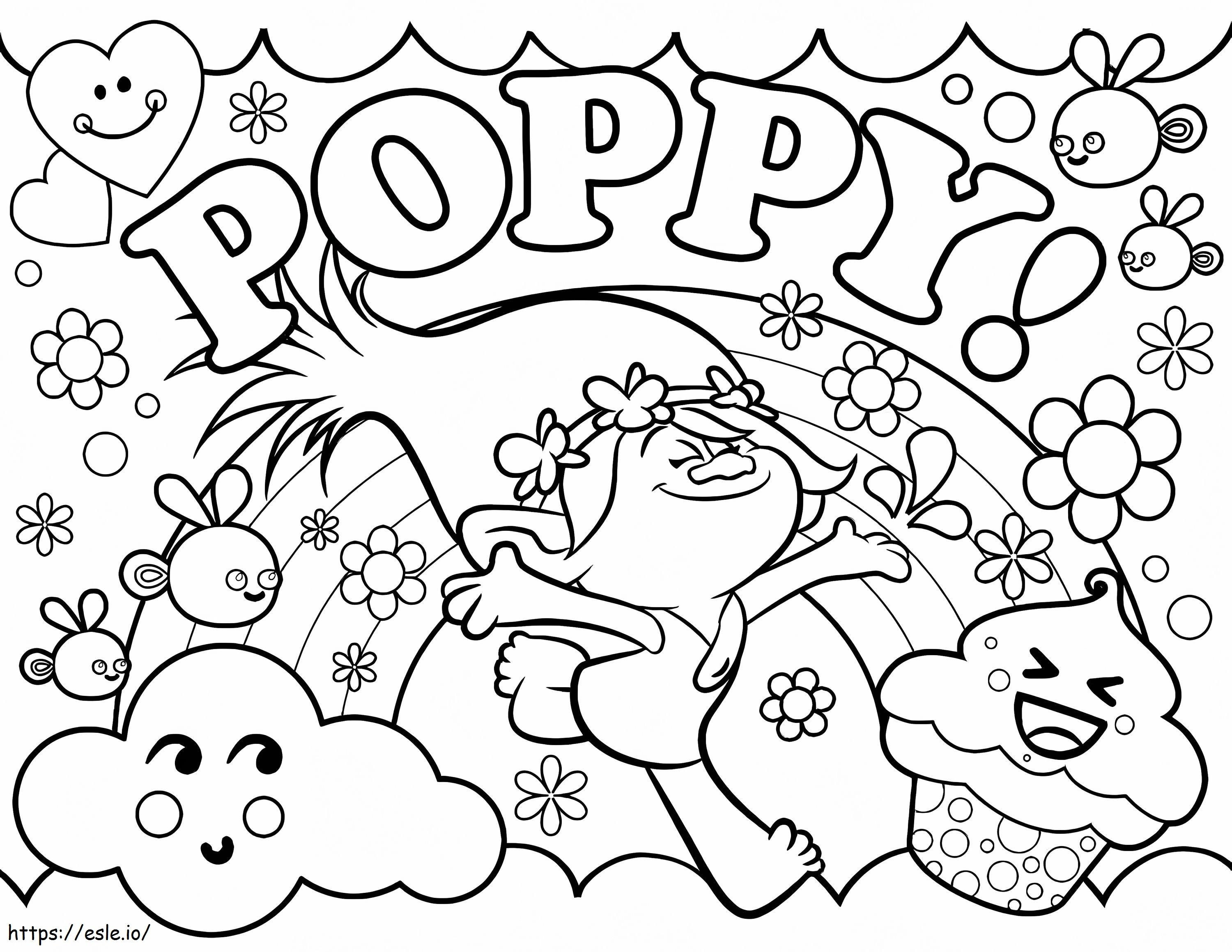 Trolls Poppy coloring page