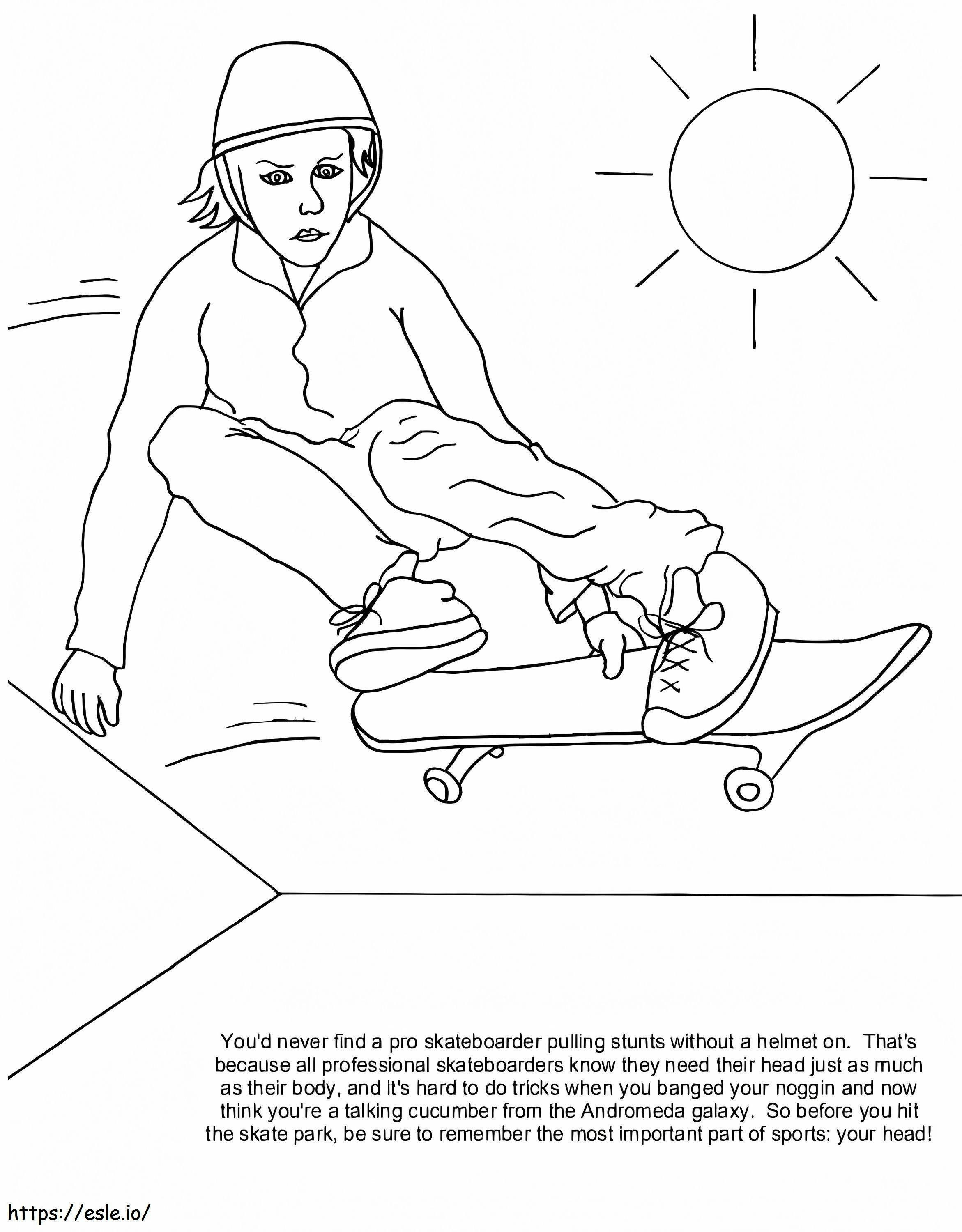 Skateboard Safety coloring page