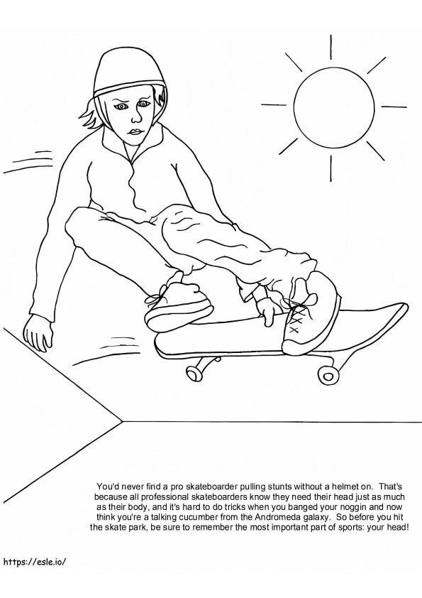 Skateboard Safety coloring page