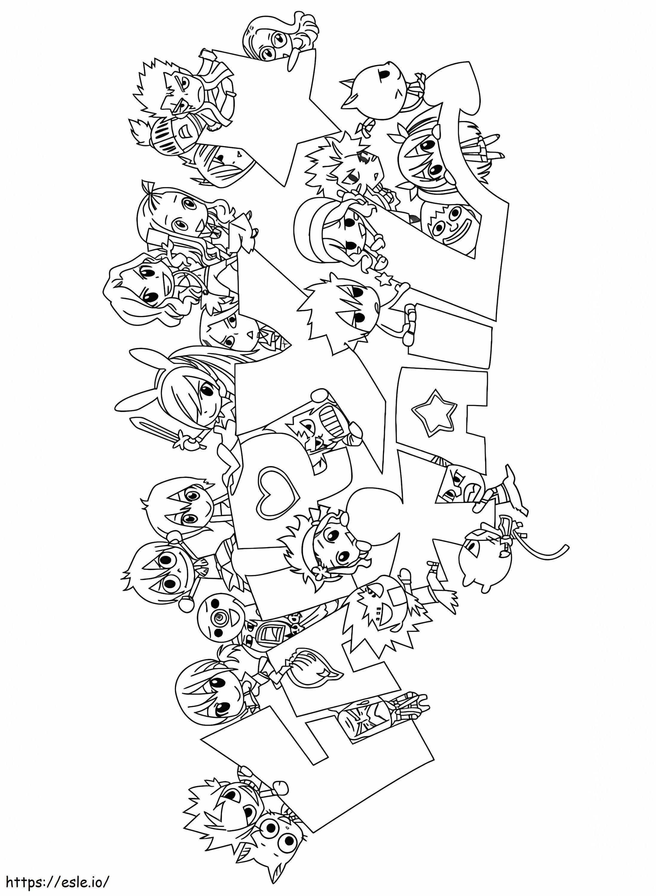 26 Fairy Tail Team Chibi 1 värityskuva