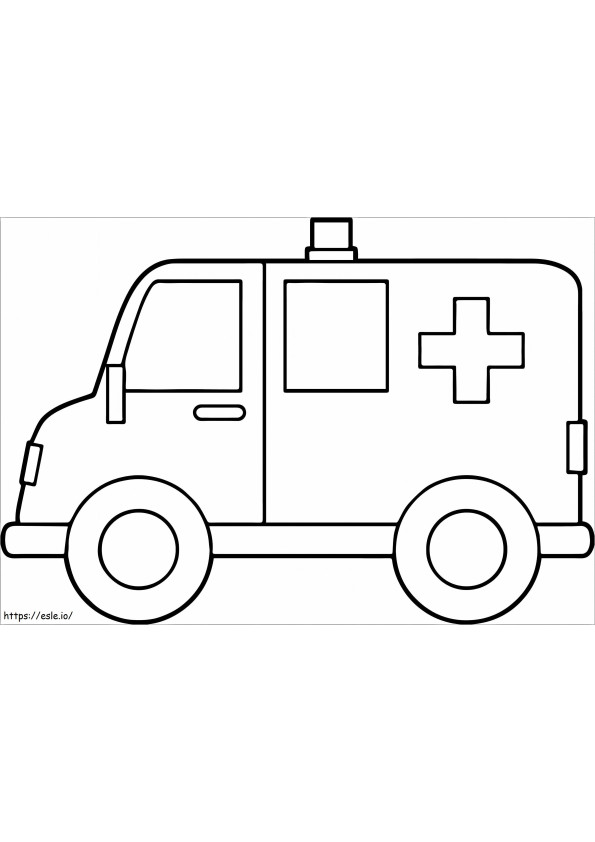Ambulanza facile da colorare