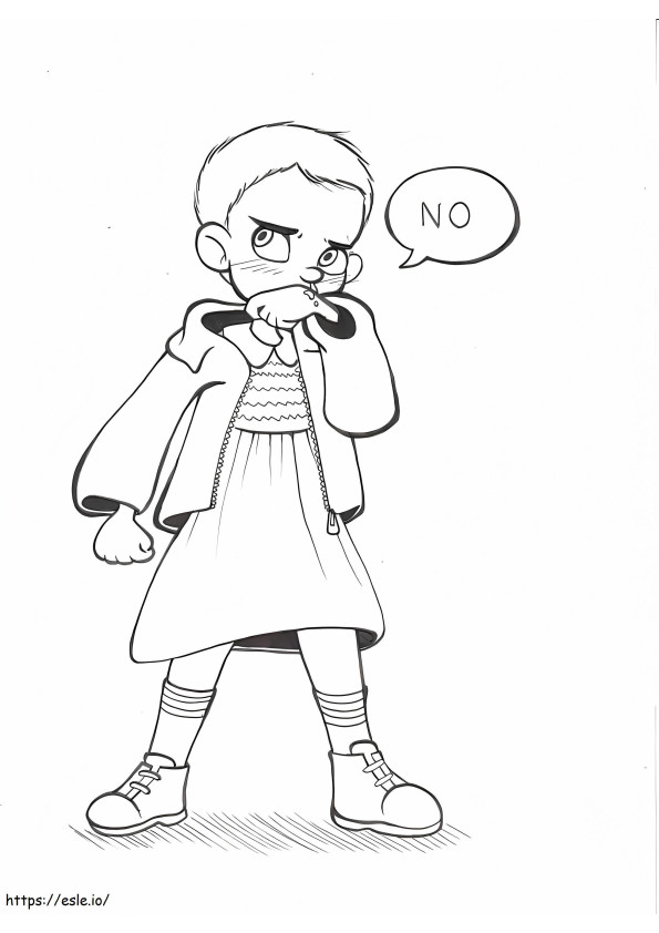 Eleven Chibi coloring page