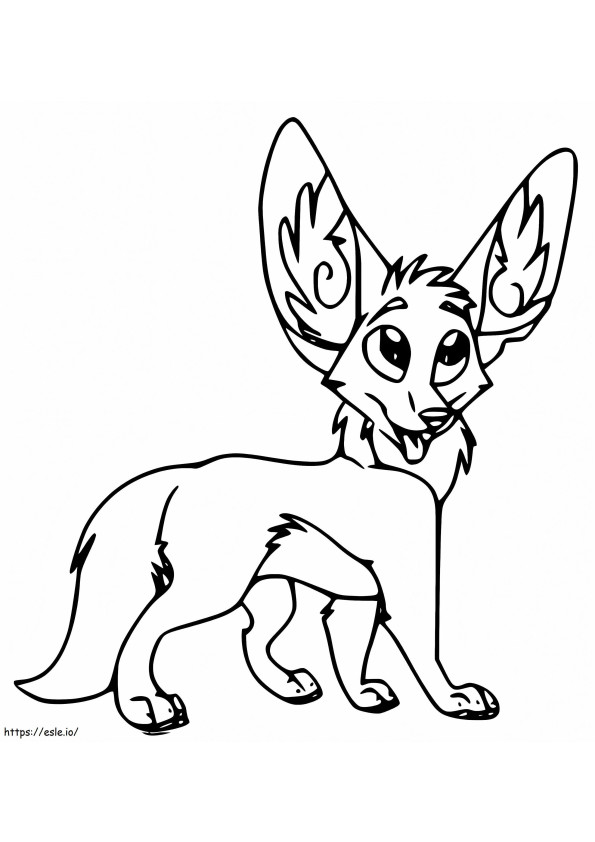 Funny Fennec Fox coloring page