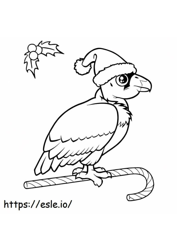 Coloriage Condor à Noël à imprimer dessin