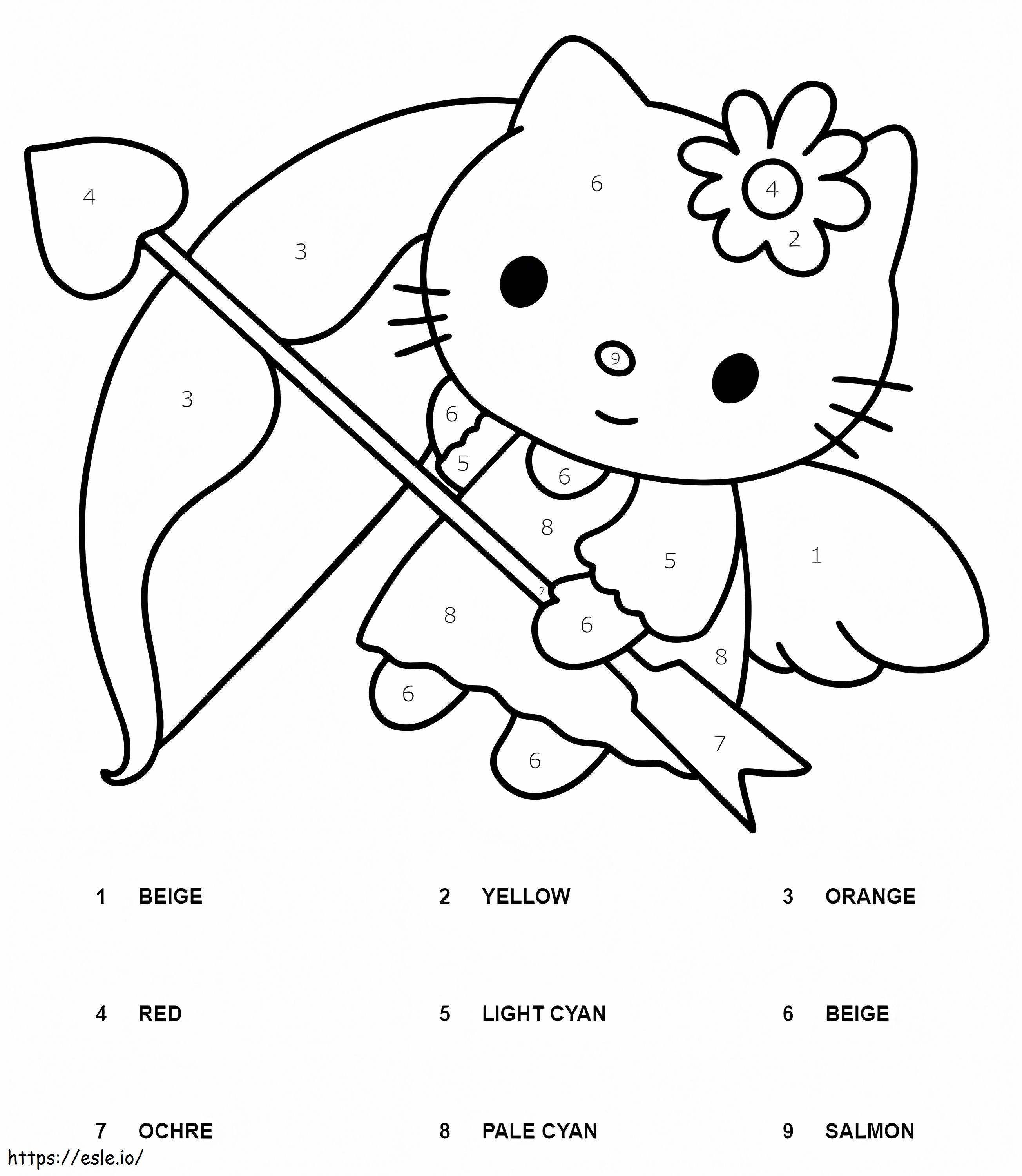 Angel Hello Kitty Colorează după număr de colorat