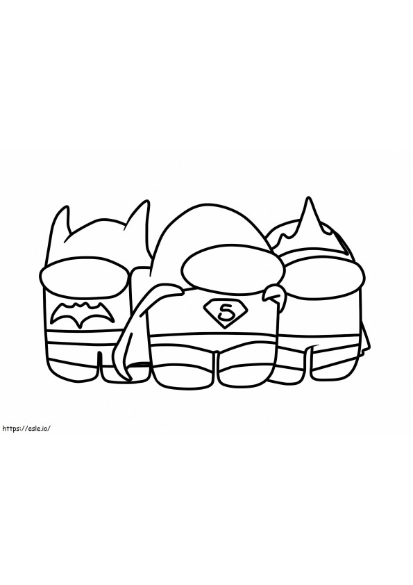 Among Us Super Heroes coloring page