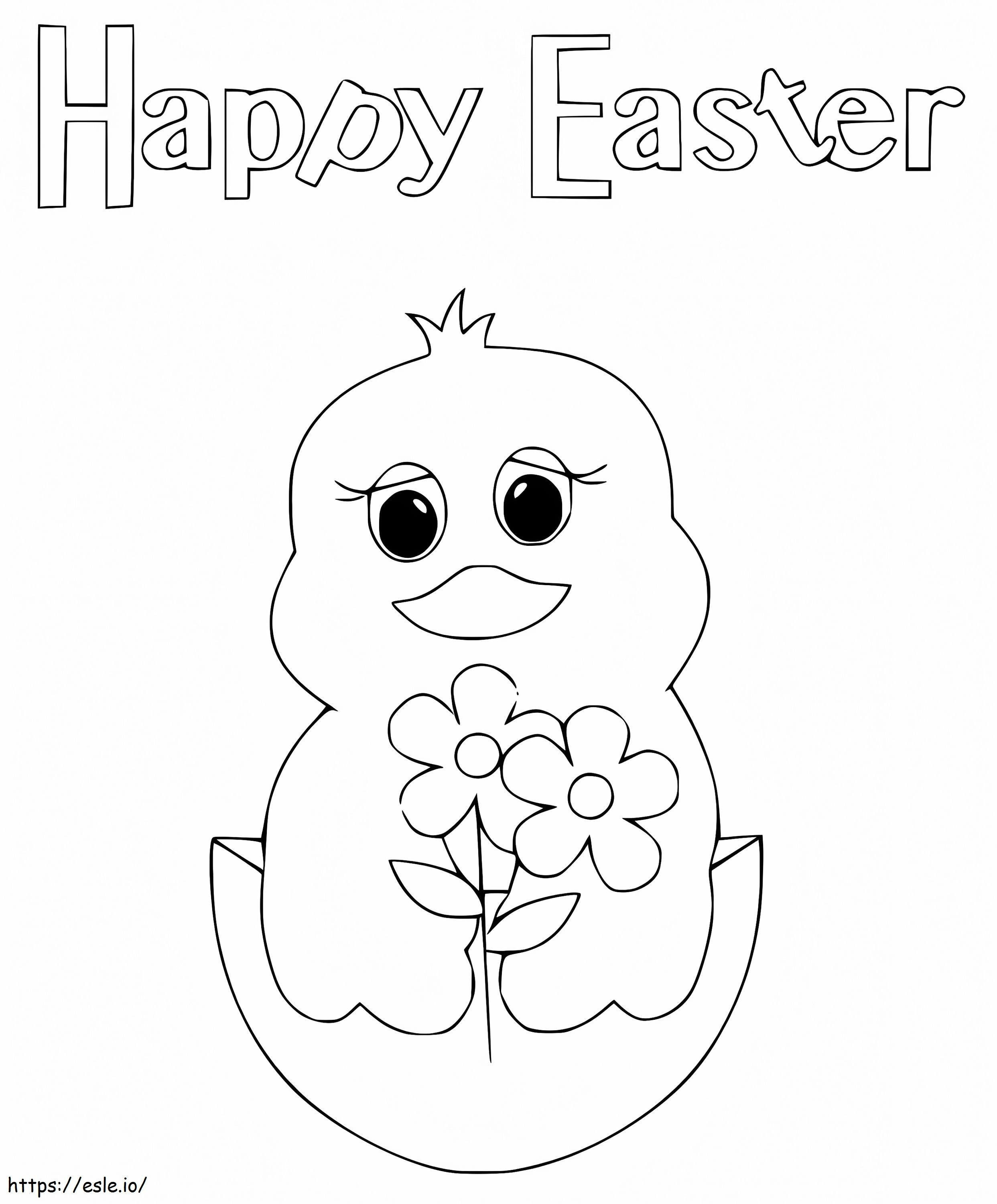 Free Easter Chick coloring page