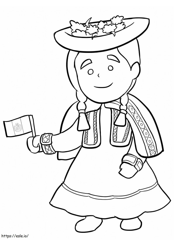 Peruvian Girl coloring page