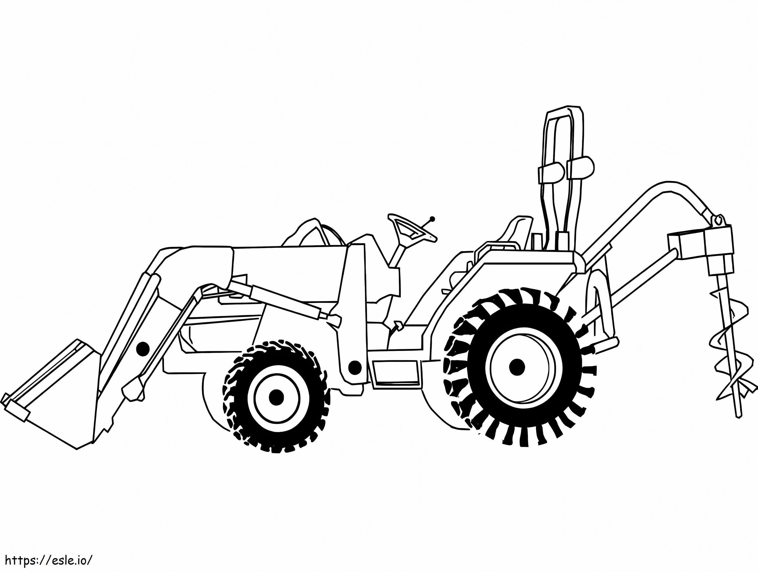 Pemuat Backhoe yang Dimuat Gambar Mewarnai