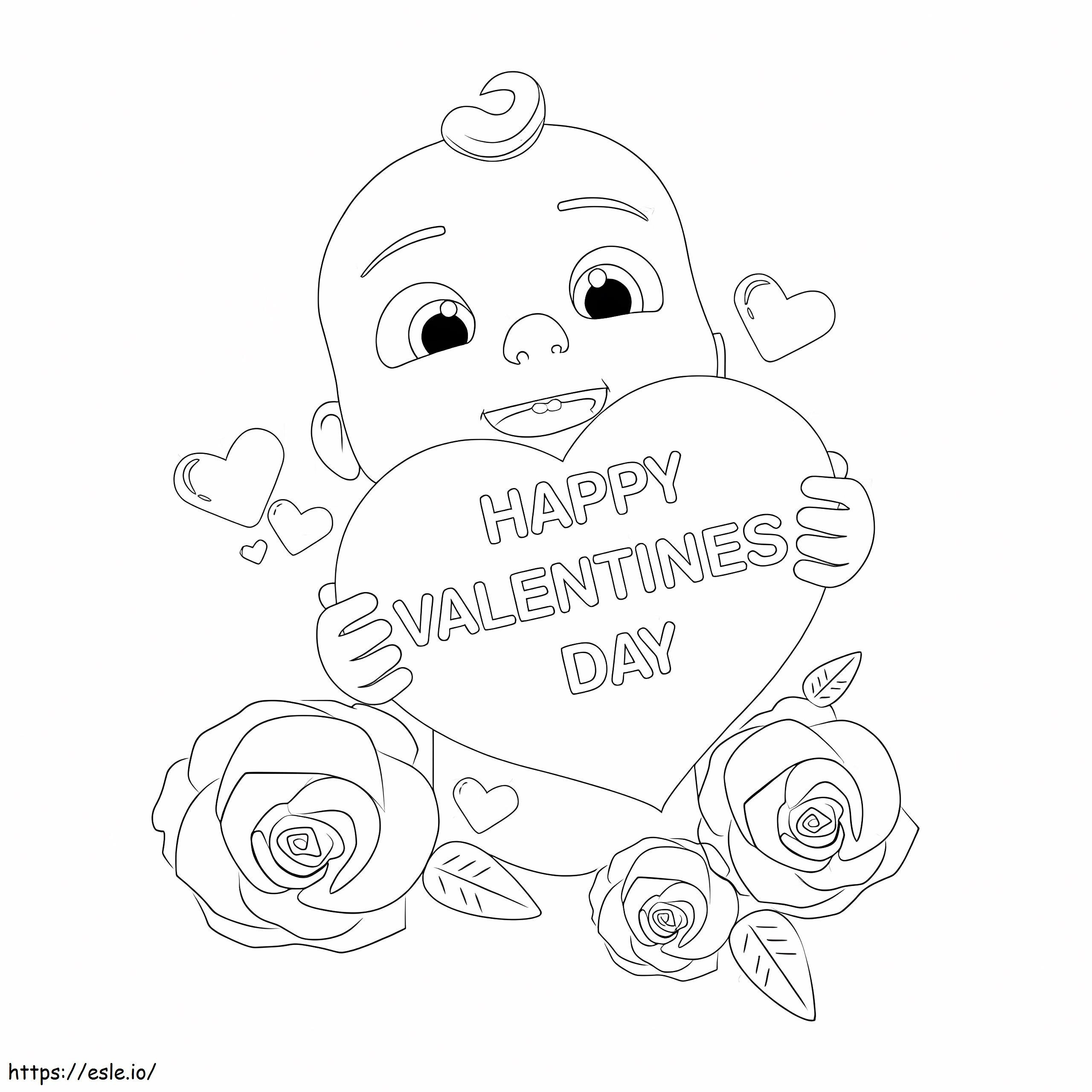 Cocomelon Velentines Day coloring page