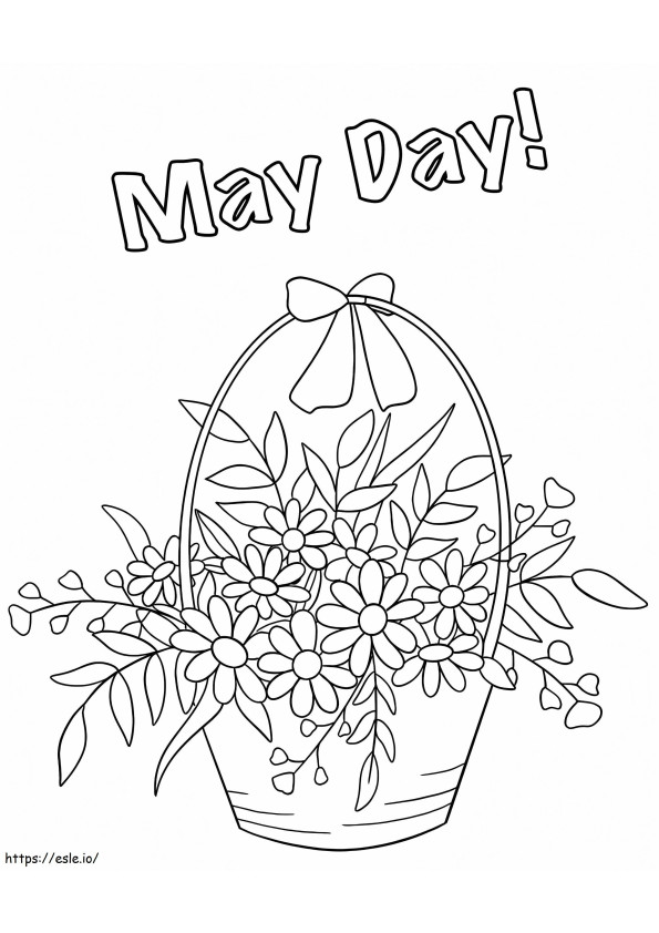 May Day Bouquet coloring page