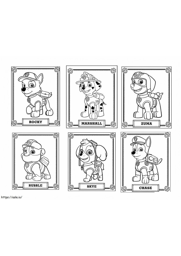 Paw Patrol Portraits coloring page