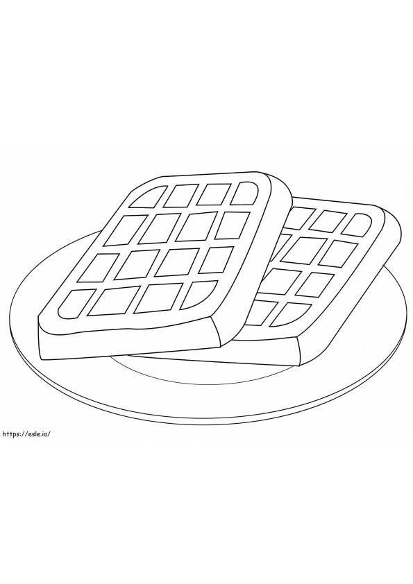 Waffles On Plate coloring page
