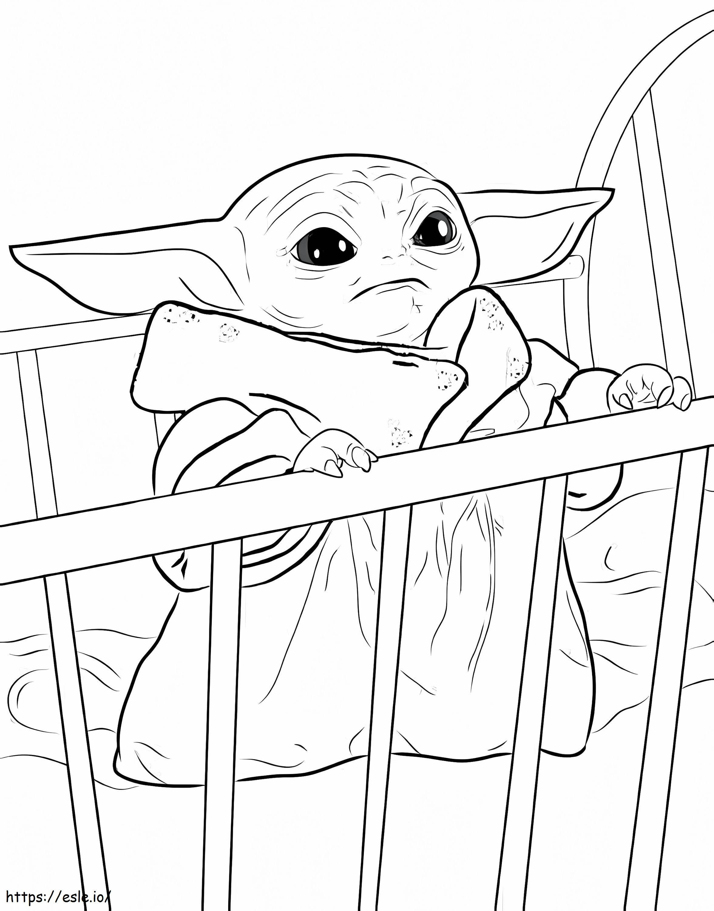 Coloriage Fabuleux bébé Yoda à imprimer dessin