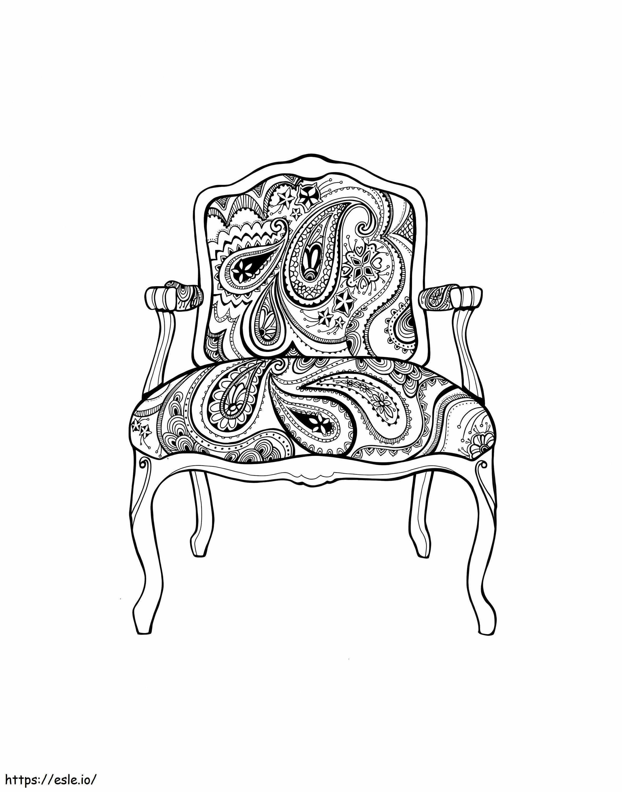Cadeira Paisley para colorir