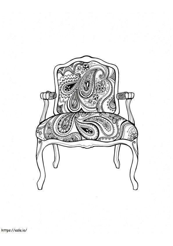 Paisley tuoli värityskuva