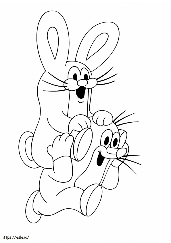 Krtek And Bunny coloring page