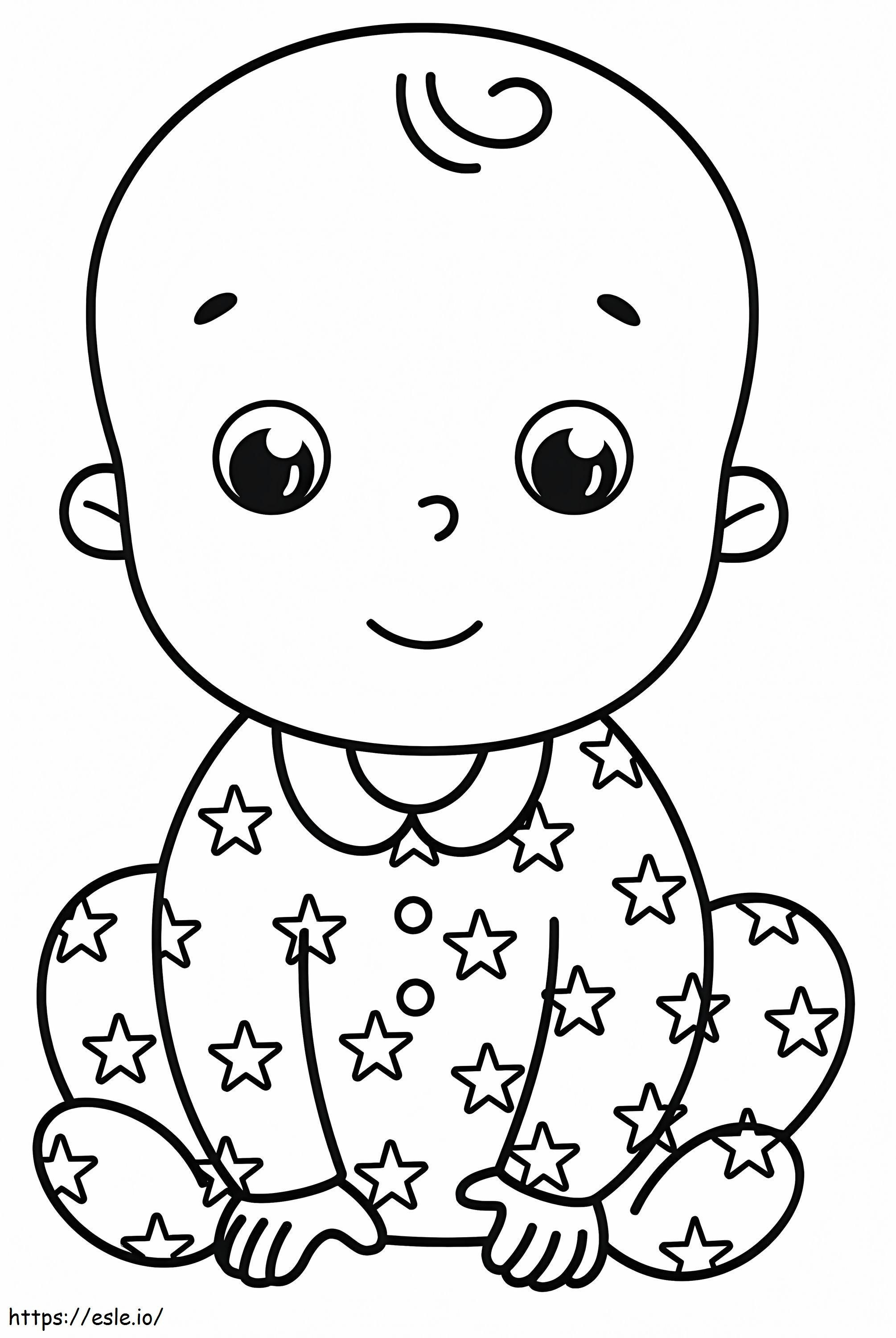 Coloriage Bébé garçon sourit à imprimer dessin