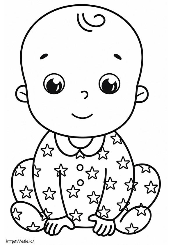 Coloriage Bébé garçon sourit à imprimer dessin