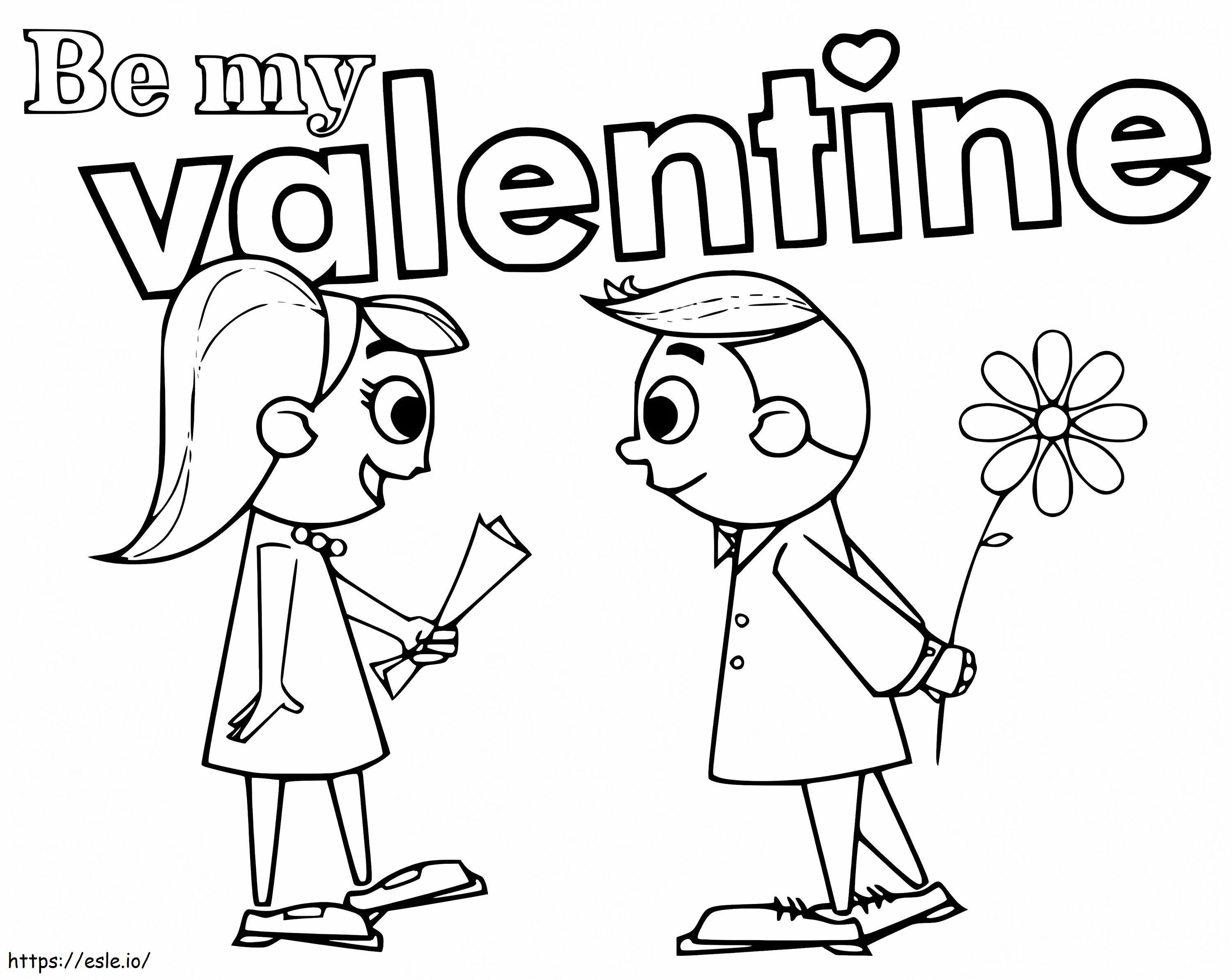 Coloriage Soyez ma Valentine à imprimer à imprimer dessin