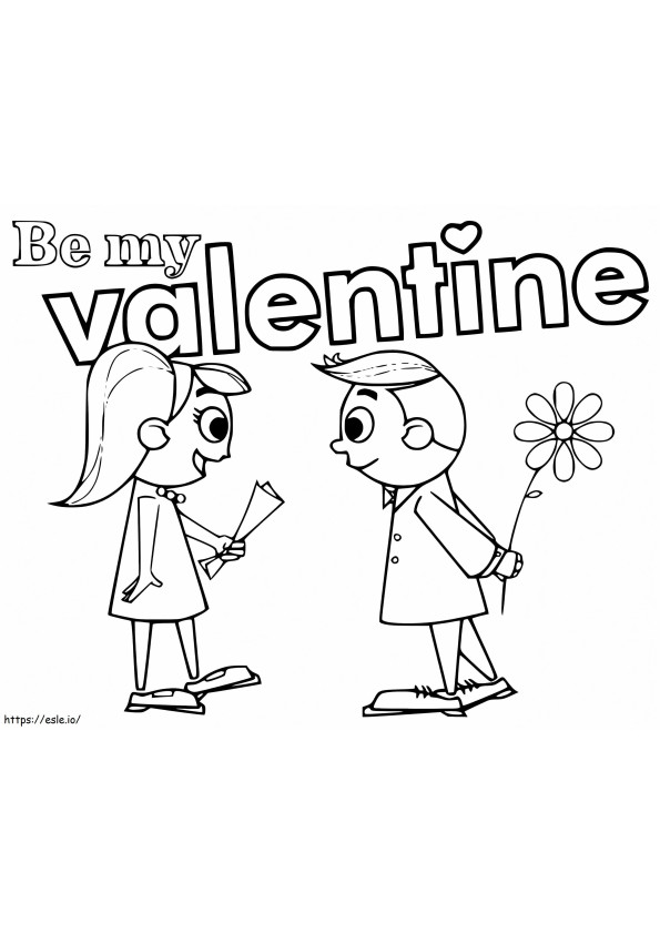 Be My Valentine To Print coloring page