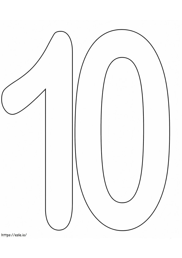 Printable Number 10 coloring page