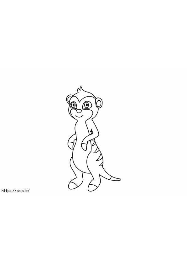 Cute Meerkat Smiling coloring page
