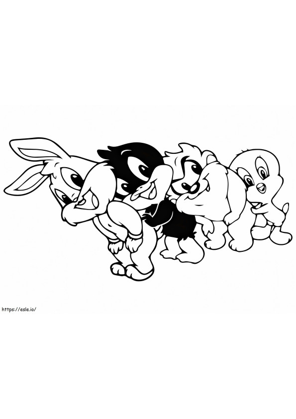Baby Daffy Duck en vrienden kleurplaat