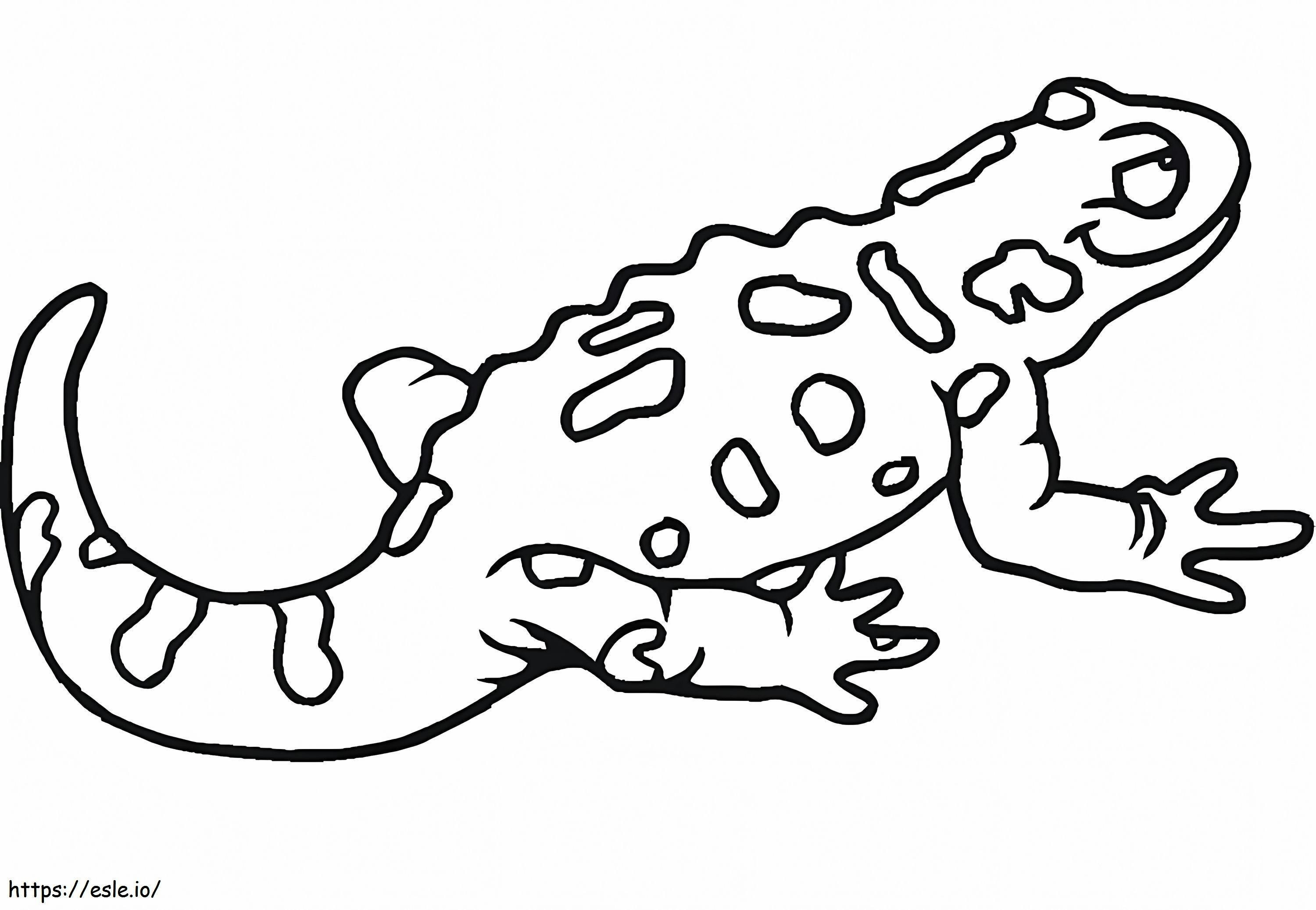 Coloriage Salamandre souriante à imprimer dessin