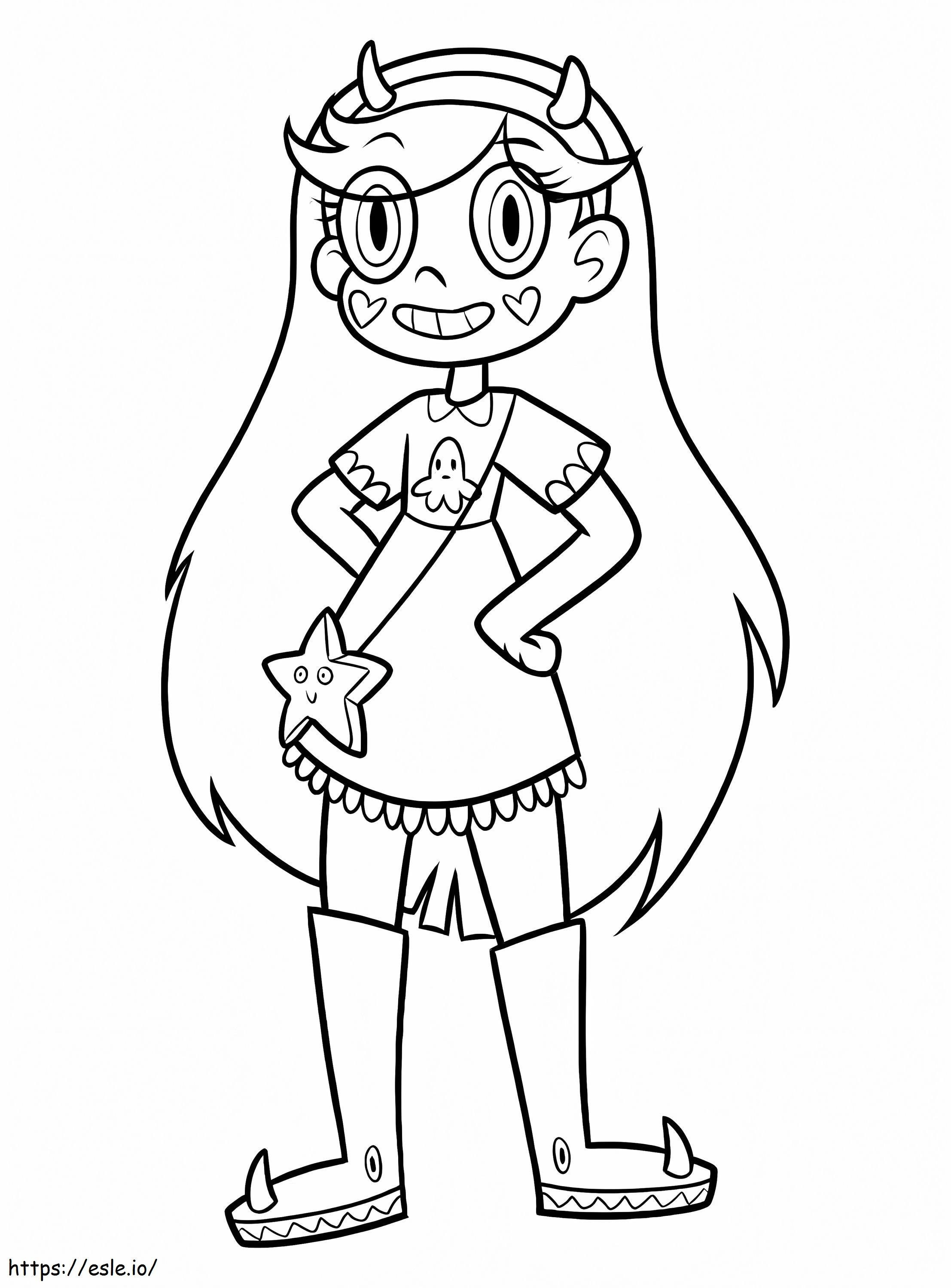 Star Butterfly Smiling coloring page