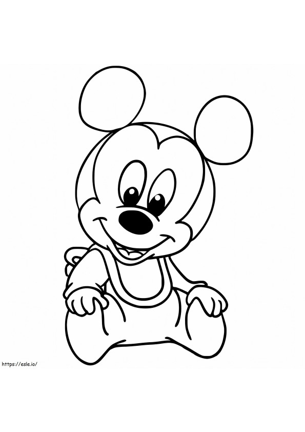 Disneybaby Mickey kleurplaat