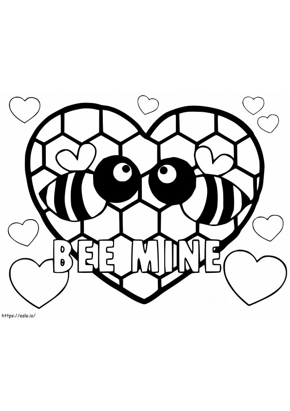 Free Printable Bee Mine coloring page