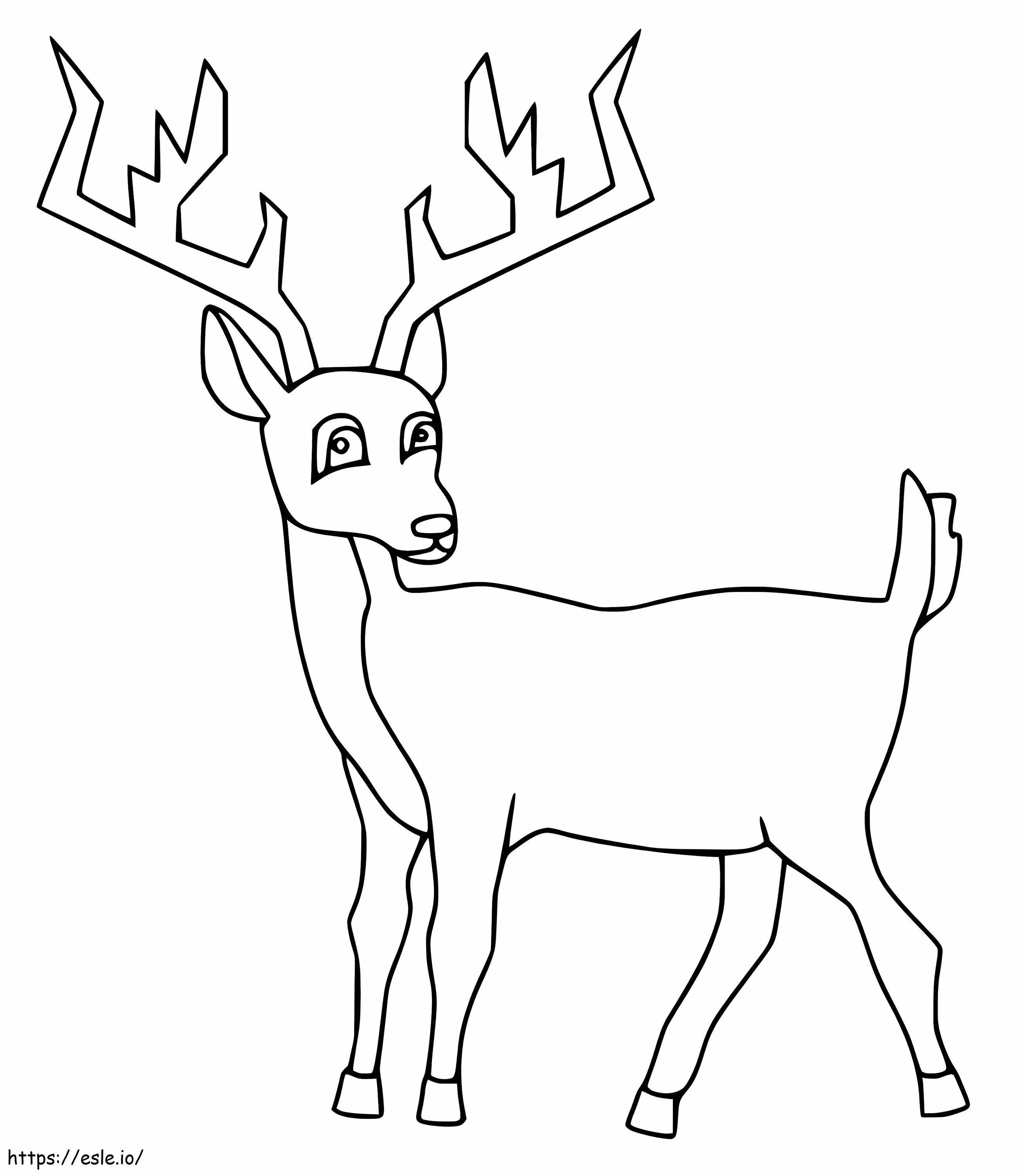 Red Deer Is Cute coloring page