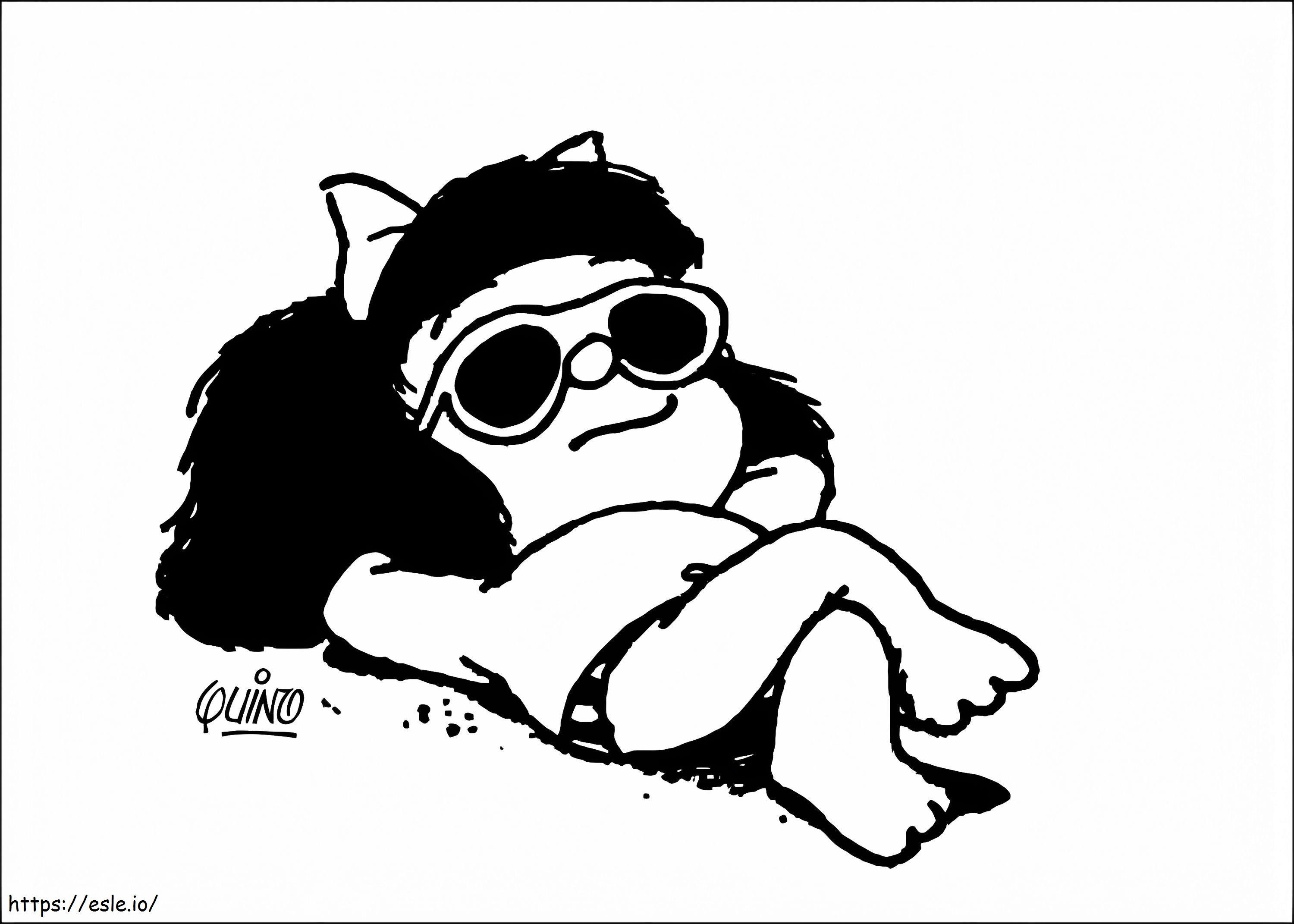 Mafalda Santai Gambar Mewarnai