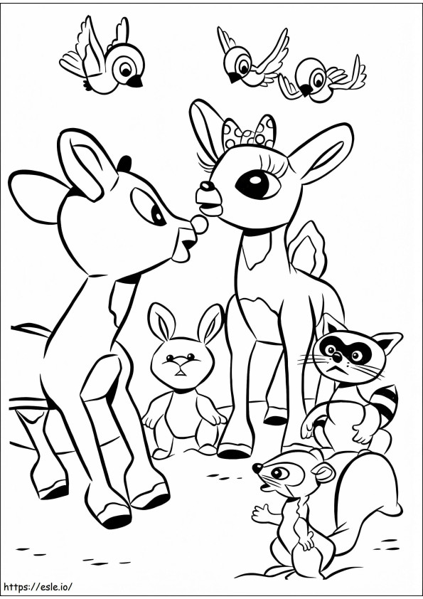 Coloriage Clarice et Rudolph à imprimer dessin