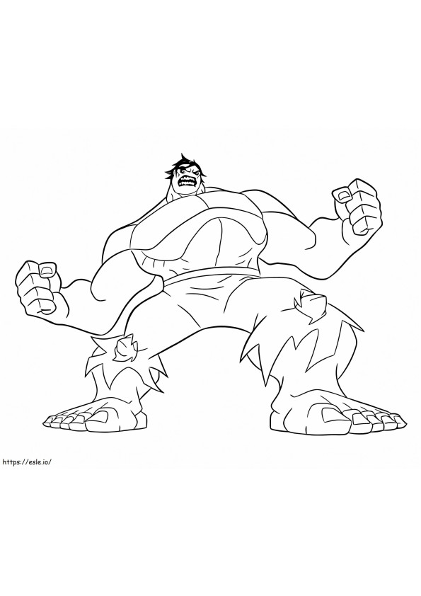 Hulk dei cartoni animati da colorare