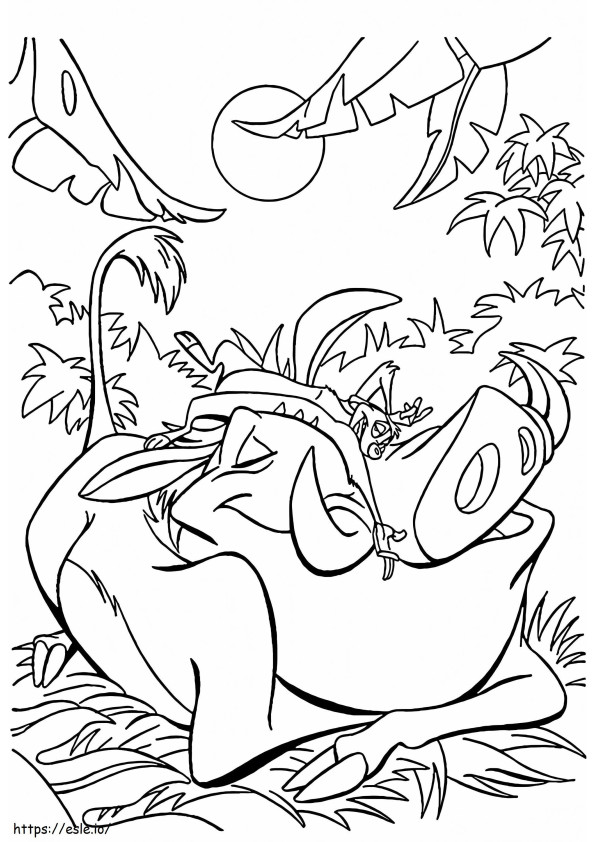 Coloriage Timon et Pumbaa gratuits à imprimer dessin