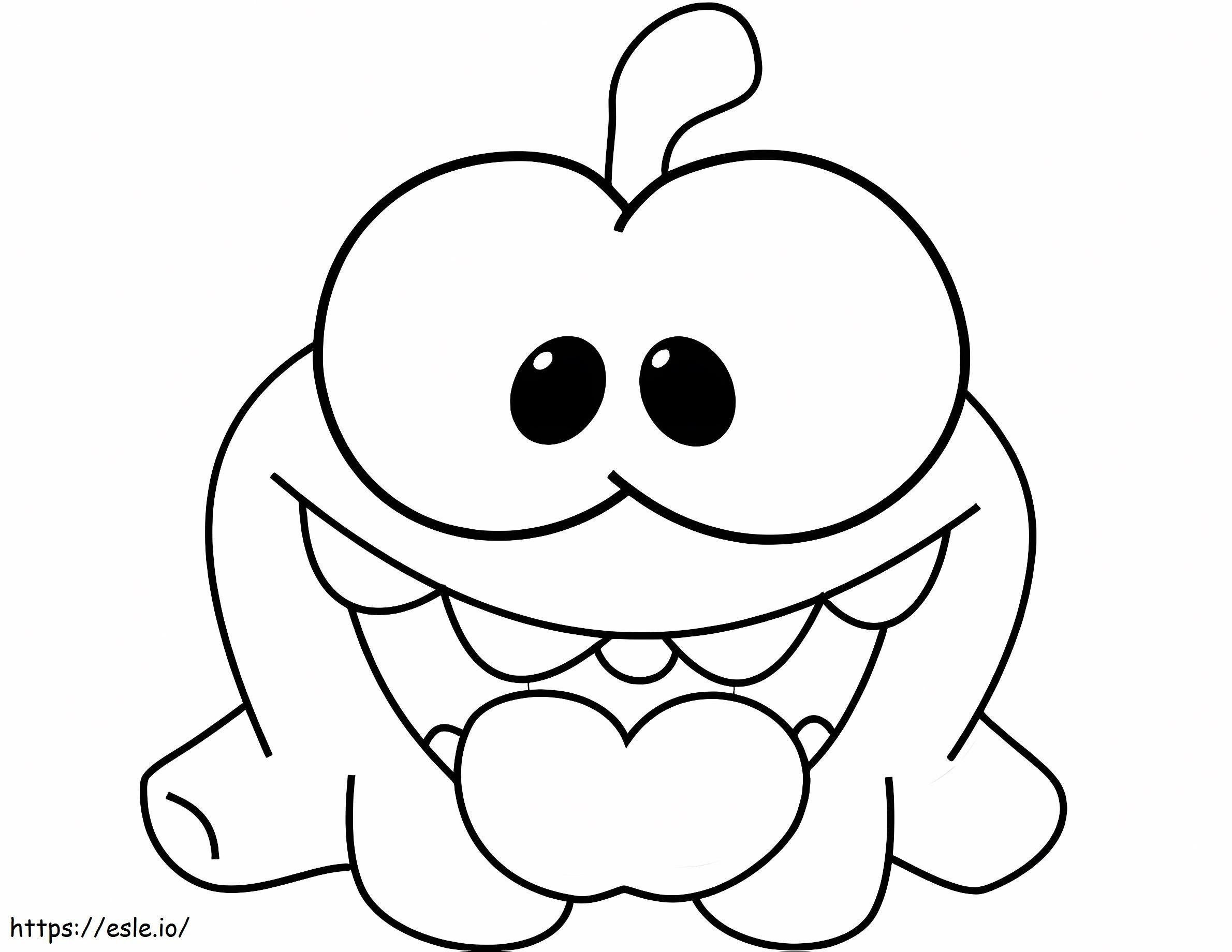 Om Nom Sitting coloring page