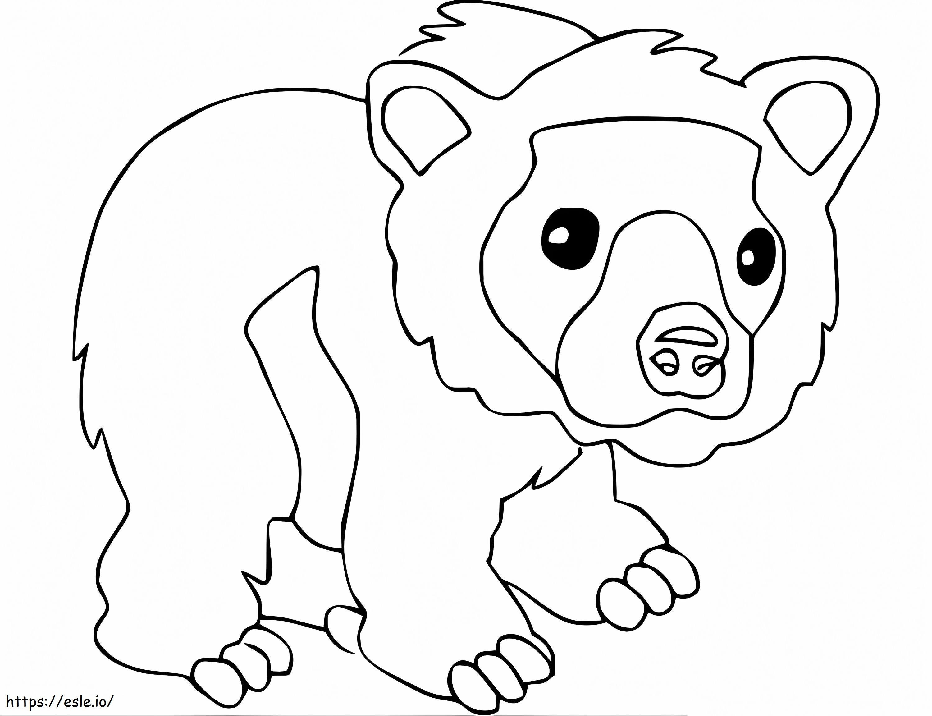 Cute Spectacled Bear coloring page