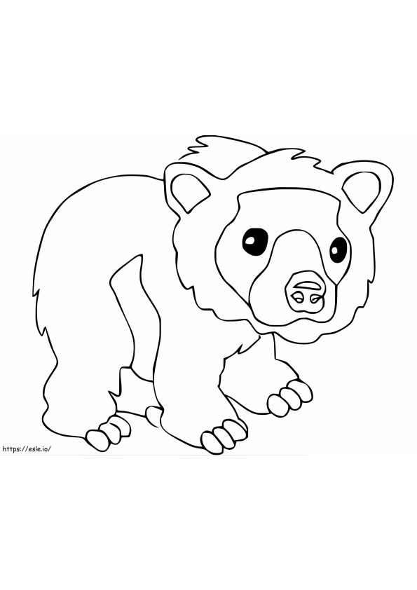 Urso de óculos fofo para colorir