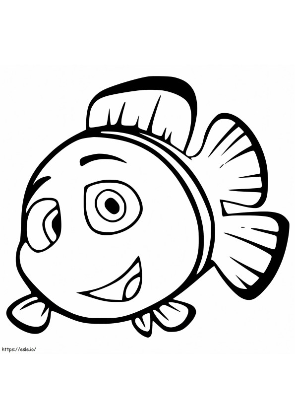 Peixe-palhaço de desenho animado para colorir