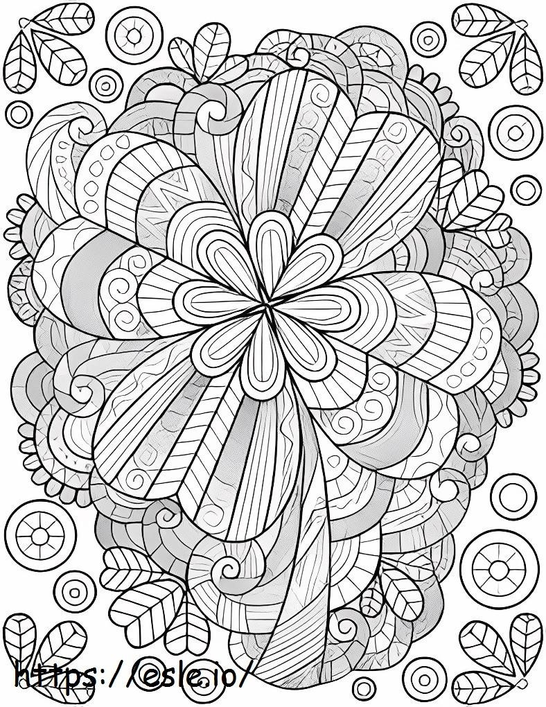 Four Leaf Clover Printable Adult coloring page