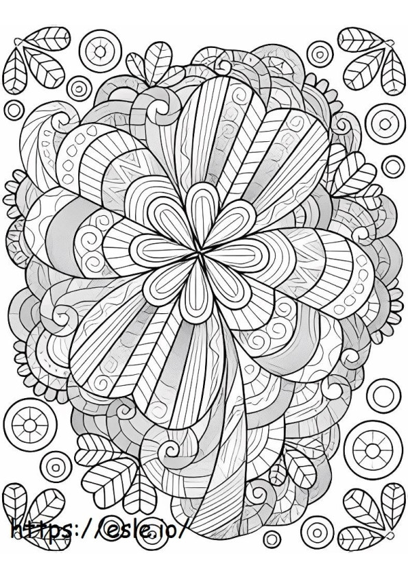 Four Leaf Clover Printable Adult coloring page