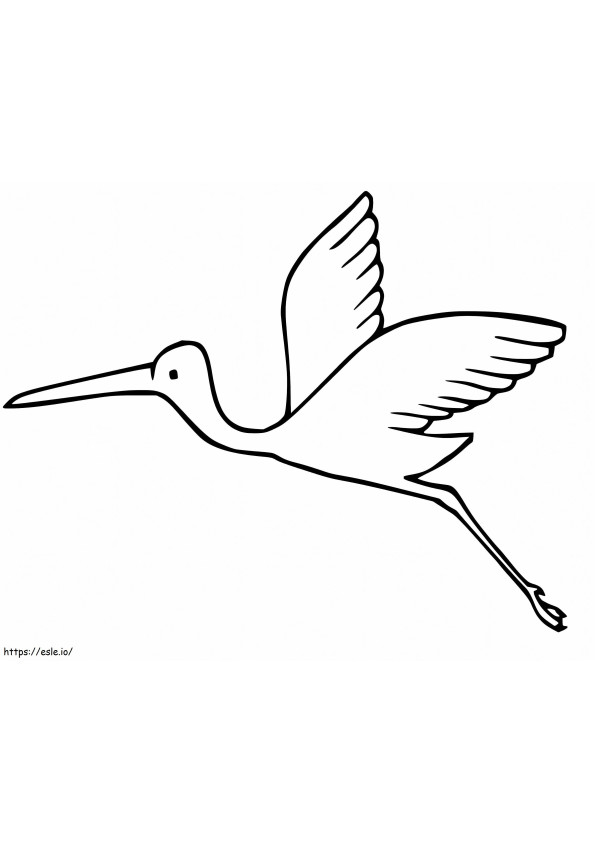 Yksinkertainen Stork Flying värityskuva