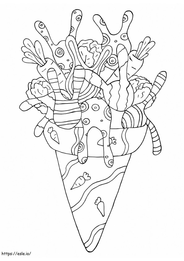 Rabbit Ice Cream coloring page
