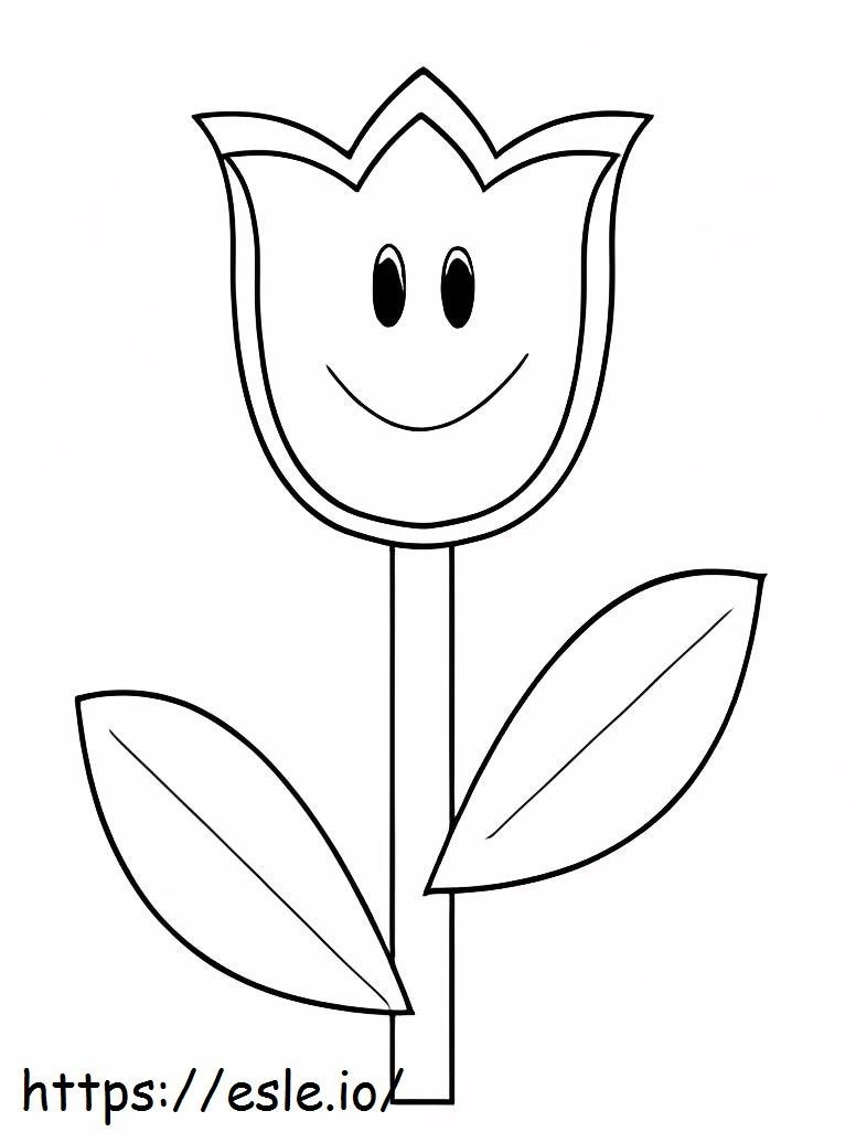 Coloriage Tulipe souriante à imprimer dessin